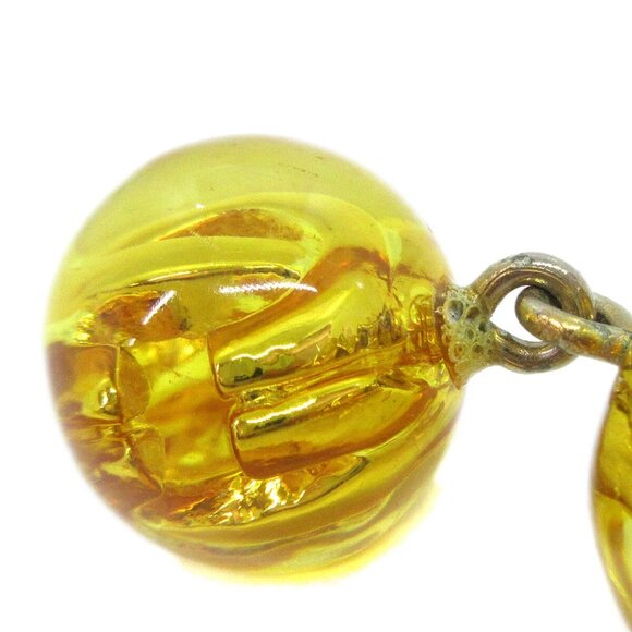 Chanel Dangle Earrings Clip-On Gold Yellow Acrylic - Picture 4 of 4
